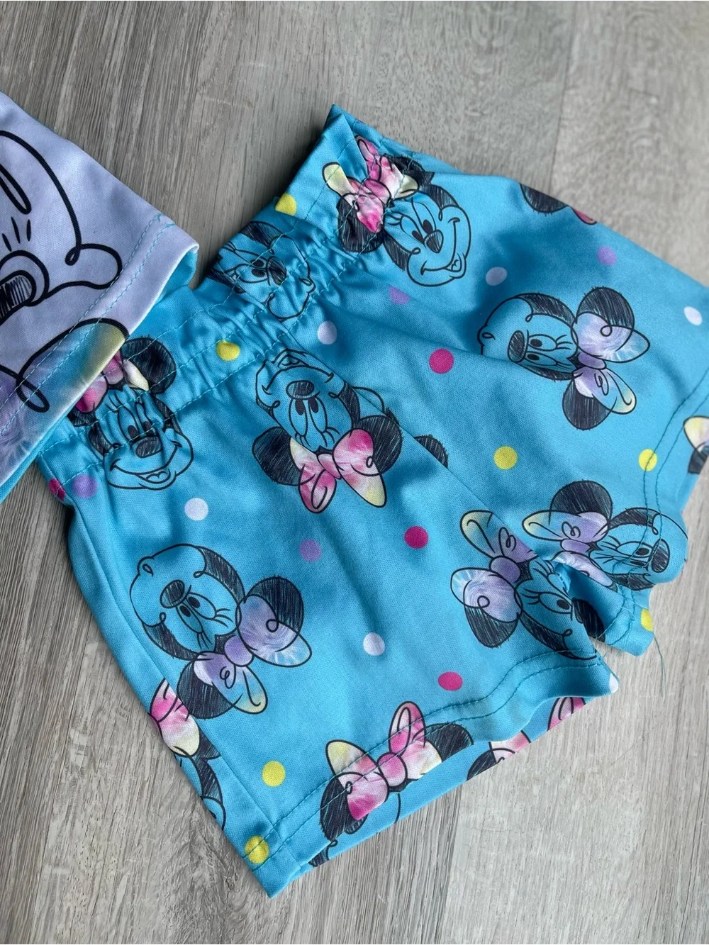 Disney Girls Minnie Mouse Blue & White Pajama Set